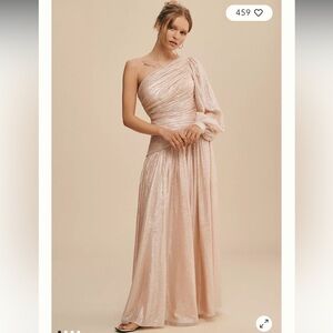 Anthropologie BHLDN One-Shoulder Drop Waist Gown